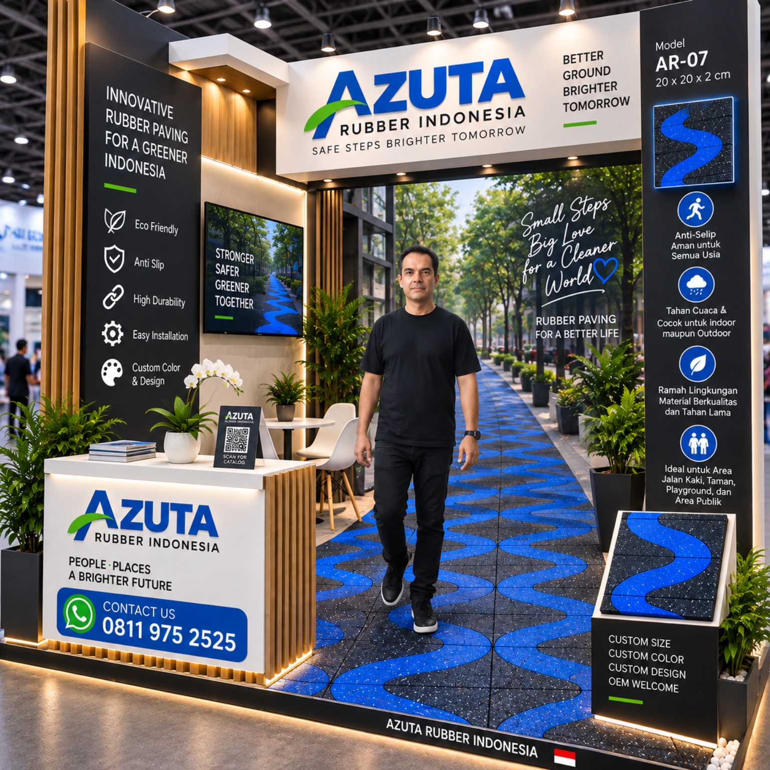 AZUTA Rubber Indonesia dan contoh Rubber Paving Block